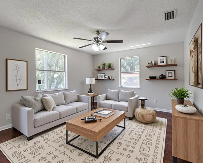 Riverview Home Living Area After Photo