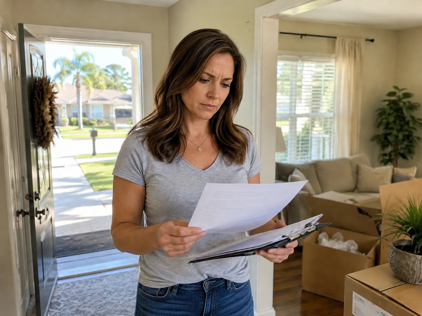 Jacksonville homeowner reviewing a cash home sale agreement before closing